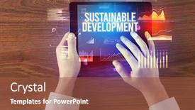  Presentation with sustainable development - Slides consisting of close-up-of-hands-holding background and a tawny brown colored foreground