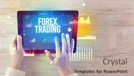 Presentation with forex trading - Theme with close-up-of-hands-holding background and a mint green colored foreground