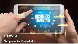  Presentation with business training - Beautiful theme featuring close-up-of-hands-holding backdrop and a tawny brown colored foreground