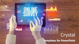  Presentation with online survey - PPT theme featuring close-up-of-hands-holding background and a tawny brown colored foreground