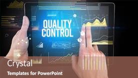  Presentation with quality control - Slide set enhanced with close-up-of-hands-holding background and a coral colored foreground