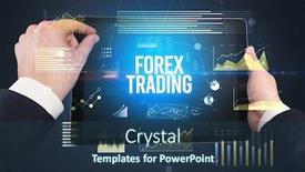  Presentation with forex trading - Presentation with close-up-of-hands-holding background and a ocean colored foreground