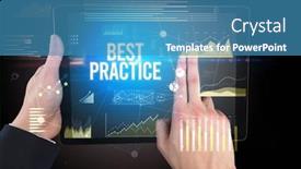  Presentation with best practice - Cool new PPT theme with close-up-of-hands-holding backdrop and a teal colored foreground