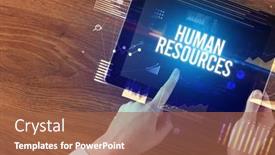  Presentation with human resources - Presentation theme having close-up-of-hands-holding background and a red colored foreground