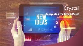  Presentation with new business ideas - Colorful presentation enhanced with close-up-of-hands-holding backdrop and a tawny brown colored foreground