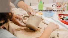  Presentation with hands holding - PPT theme consisting of close-up-of-hands-holding background and a  colored foreground