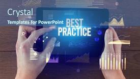  Presentation with hands holding - Presentation theme consisting of close-up-of-hands-holding background and a  colored foreground