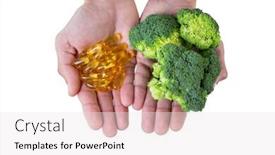  Presentation with vitamin - Audience pleasing PPT theme consisting of close-up-of-hands-holding backdrop and a sky blue colored foreground