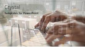  Presentation with ecommerce - Theme enhanced with close-up-of-hands-typing background and a light gray colored foreground