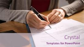  Presentation with legal document - PPT layouts consisting of close-up-of-hands background and a sky blue colored foreground