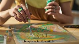  Presentation with artwork - Presentation theme featuring close-up-of-hands background and a coral colored foreground