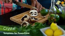  Presentation with dinner - PPT layouts featuring close-up-of-hands background and a tawny brown colored foreground