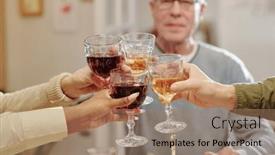  Presentation with members - Presentation theme having close-up-of-hands background and a coral colored foreground