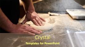  Presentation with italian food - PPT theme having close-up-of-hands background and a coral colored foreground