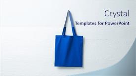  Presentation with eco bag - Slides having close-up-of-hanging-blue background and a sky blue colored foreground