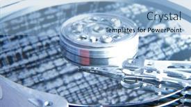  Presentation with abstract blue technology - Colorful PPT theme enhanced with close-up-of-hard-disk backdrop and a light blue colored foreground