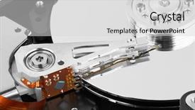  Presentation with hard disk - Amazing PPT layouts having close up of hard disk backdrop and a light gray colored foreground