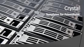  Presentation with data center - Presentation with close-up of hard drives background and a gray colored foreground