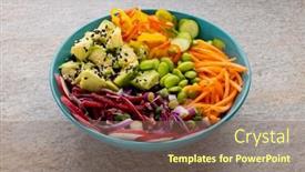  Presentation with healthy eating - Slide set having close-up-of-hawaiian-poke background and a violet colored foreground