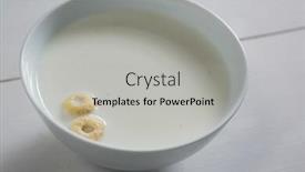  Presentation with breakfast cereal - Presentation theme enhanced with close-up of healthy breakfast cereal in bowl background and a light gray colored foreground