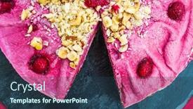  Presentation with healthy food - Audience pleasing presentation design consisting of close-up-of-healthy-raw backdrop and a ocean colored foreground