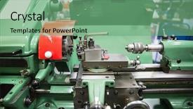  Presentation with machinery - Beautiful theme featuring close up of heavy machinery at the university backdrop and a seafoam green colored foreground
