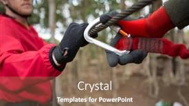  Presentation with cable - Beautiful slide deck featuring close-up-of-hiker-adjusting backdrop and a violet colored foreground