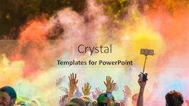  Presentation with holi - Theme enhanced with close-up-of-holi-powder background and a  colored foreground