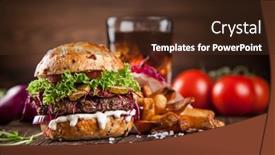  Presentation with burgers - Presentation consisting of close-up-of-home-made background and a tawny brown colored foreground