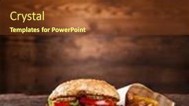  Presentation with burgers - Beautiful presentation theme featuring close-up-of-home-made backdrop and a tawny brown colored foreground