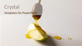  Presentation with healthy indian food - PPT layouts consisting of close-up-of-honey-dipping background and a lemonade colored foreground