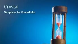  Presentation with glass - Colorful PPT layouts enhanced with close-up-of-hour-glass backdrop and a ocean colored foreground