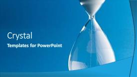  Presentation with space time - PPT theme featuring close-up-of-hourglass background and a ocean colored foreground