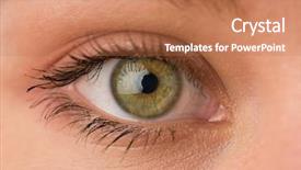  Presentation with eye brows - Audience pleasing presentation consisting of close-up of human eye backdrop and a coral colored foreground