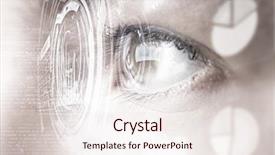  Presentation with digital data a human eye - Slides having close up of human eye background and a  colored foreground