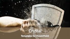  Presentation with human - Colorful presentation enhanced with close-up-of-human-hand backdrop and a coral colored foreground