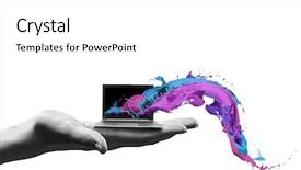  Presentation with human - Presentation consisting of close-up-of-human-hand background and a white colored foreground