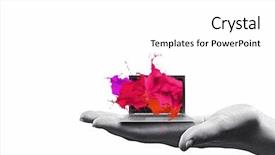  Presentation with human - Slide deck featuring close-up-of-human-hand background and a white colored foreground