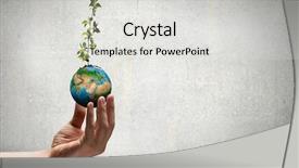  Presentation with human life cycle - Colorful PPT theme enhanced with close up of human hand backdrop and a light gray colored foreground