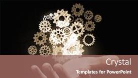  Presentation with human - Cool new PPT layouts with close-up-of-human-hand backdrop and a coral colored foreground