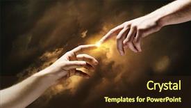  Presentation with fingers - Slides having close up of human hands background and a wine colored foreground