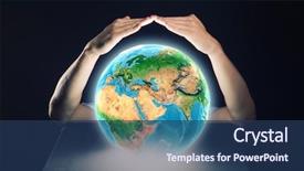  Presentation with nasa - Presentation consisting of conceptual global warming green environmentalism - close up of human hands background and a ocean colored foreground