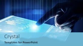  Presentation with virtual - PPT theme having close up of human hands using virtual panel background and a light blue colored foreground