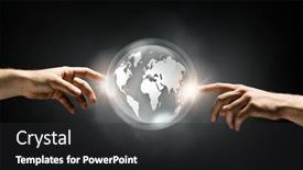  Presentation with human - Slide deck having close-up-of-human-hands background and a dark gray colored foreground