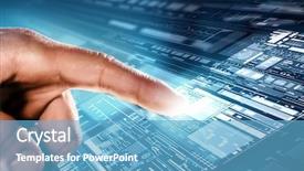  Presentation with virtual - Slide set with close up of human hands background and a teal colored foreground