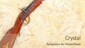  Presentation with hunting - PPT theme enhanced with close up of hunting gun background and a lemonade colored foreground