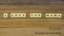  Presentation with mom - Colorful slides enhanced with close-up-of-i-love backdrop and a coral colored foreground