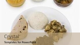  Presentation with indian food - Presentation theme having close-up of indian food background and a coral colored foreground