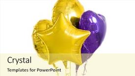  Presentation with helium - Amazing slide deck having close up of inflated helium backdrop and a yellow colored foreground