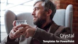  Presentation with living room - Presentation having close-up-of-introspective-middle background and a wine colored foreground